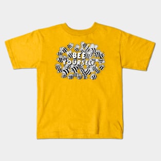 Bee Yourself - cool doodled t-shirt design Kids T-Shirt